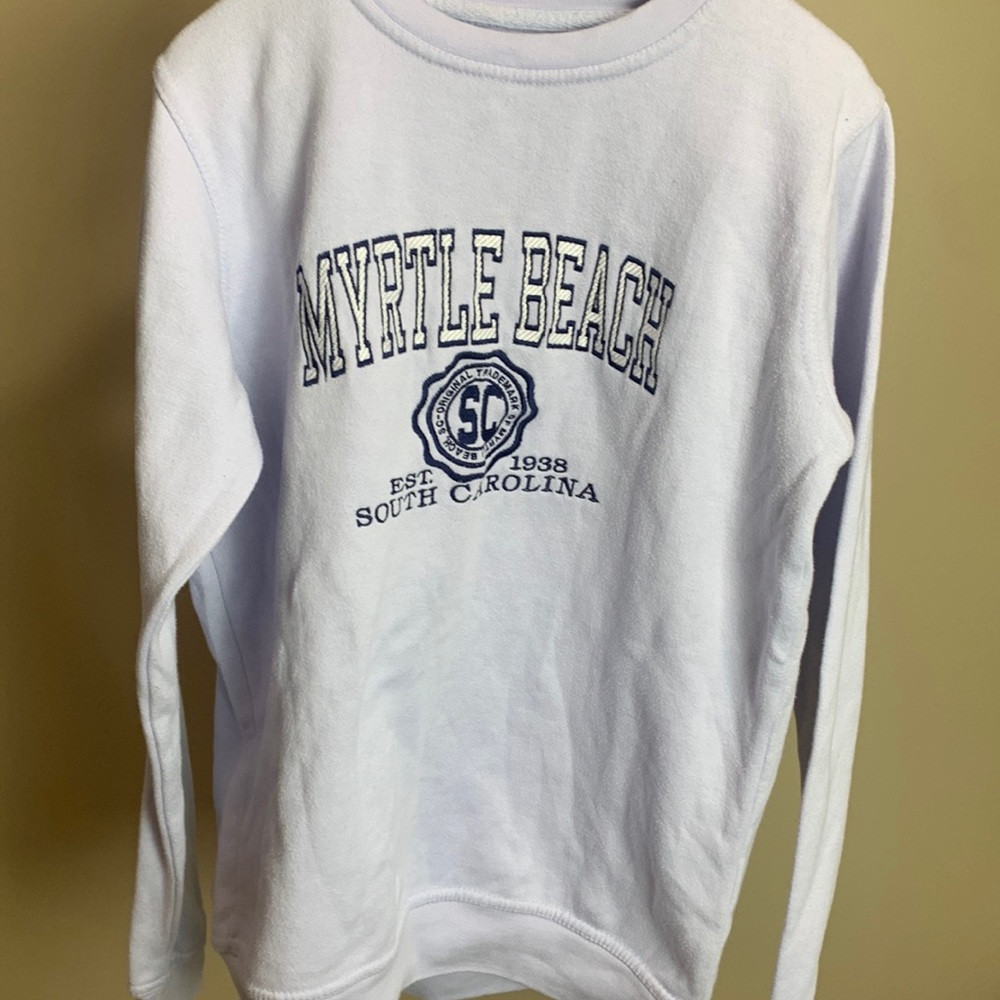 Myrtle Beach Graphic Crewneck Sweatshirt - White